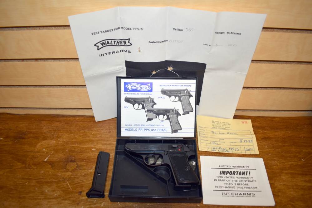 Interarms Walther PPK/S .380 ACP Pistol Case (2) Mags Manual 95% 80's -img-0