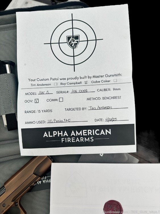 ALPHA AMERICAN AAF3 5” BARREL GOVERNMENT 9MM DOUBLE STACK COPPER.-img-4