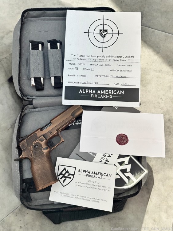ALPHA AMERICAN AAF3 5” BARREL GOVERNMENT 9MM DOUBLE STACK COPPER.-img-1