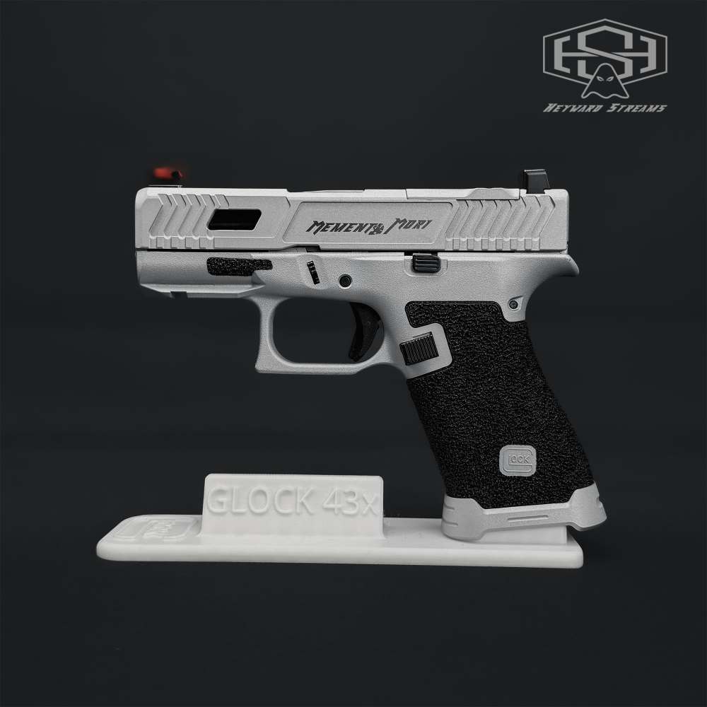 Glock 43X Custom 9mm – OEM Slide Cut | RMR Ready | Crushed Silver Cerakote -img-0