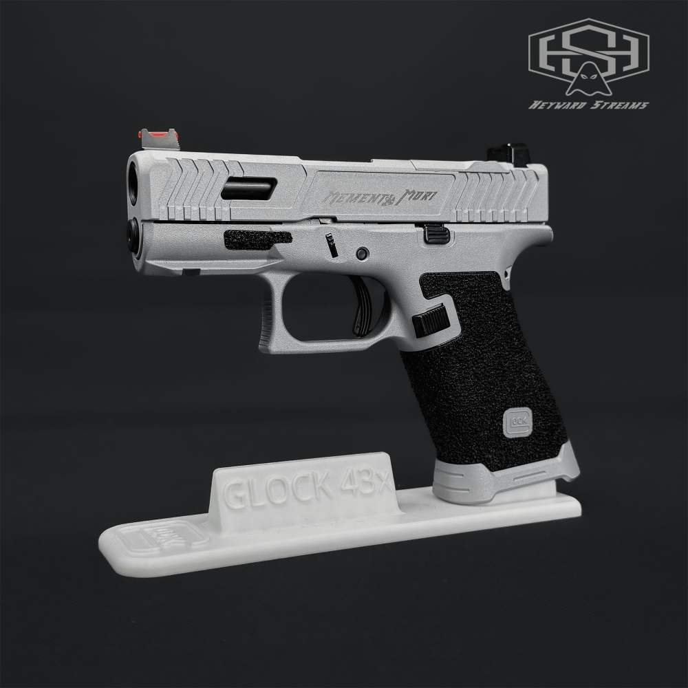Glock 43X Custom 9mm – OEM Slide Cut | RMR Ready | Crushed Silver Cerakote -img-1