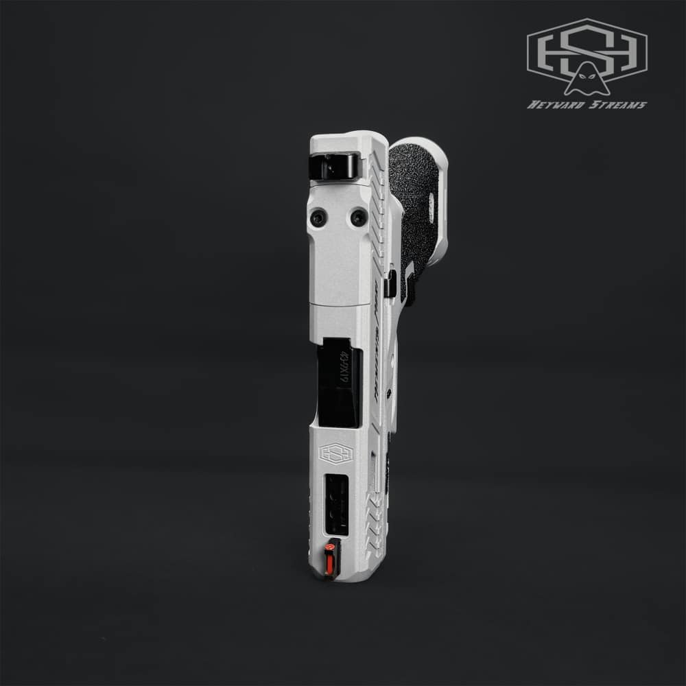 Glock 43X Custom 9mm – OEM Slide Cut | RMR Ready | Crushed Silver Cerakote -img-3