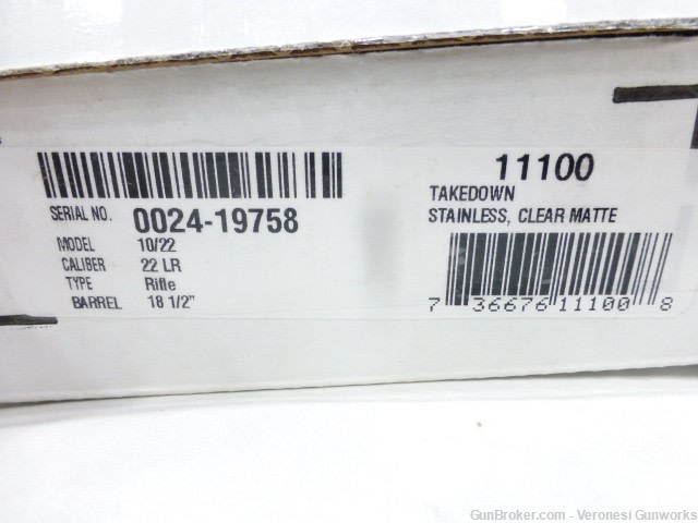 NIB Ruger 10/22 Takedown Stainless 22 LR 16" 10 rd Target Sights 11100-img-10