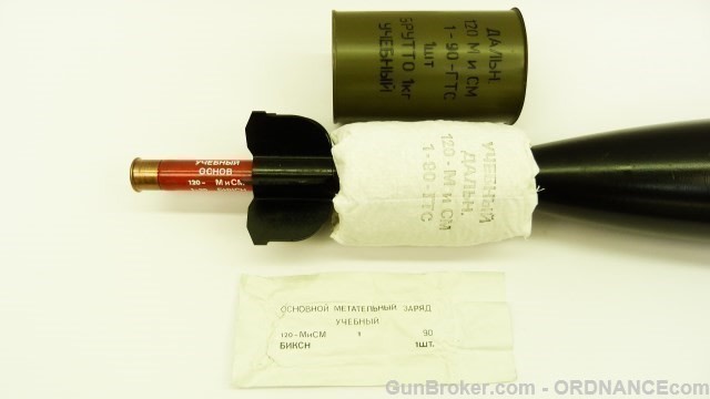 Soviet 120mm HE Mortar Round Bomb Shell inert MINT-img-11