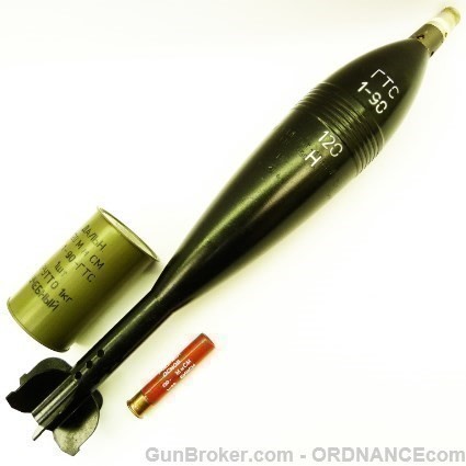 Soviet 120mm HE Mortar Round Bomb Shell inert MINT-img-12