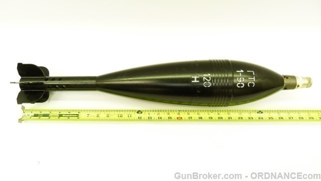 Soviet 120mm HE Mortar Round Bomb Shell inert MINT-img-13