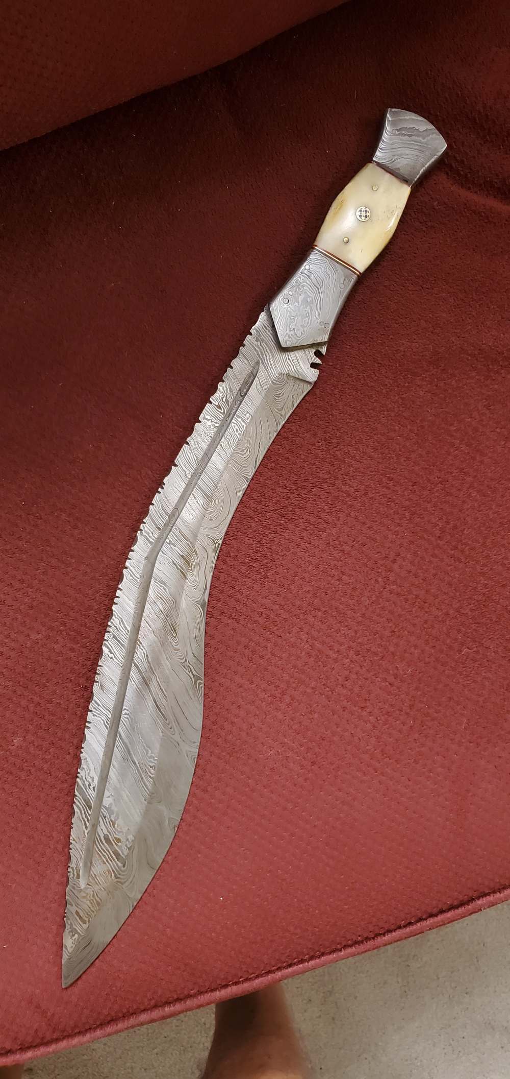 Damascus hand-made hand-forged Battle KUKRI knife -img-5