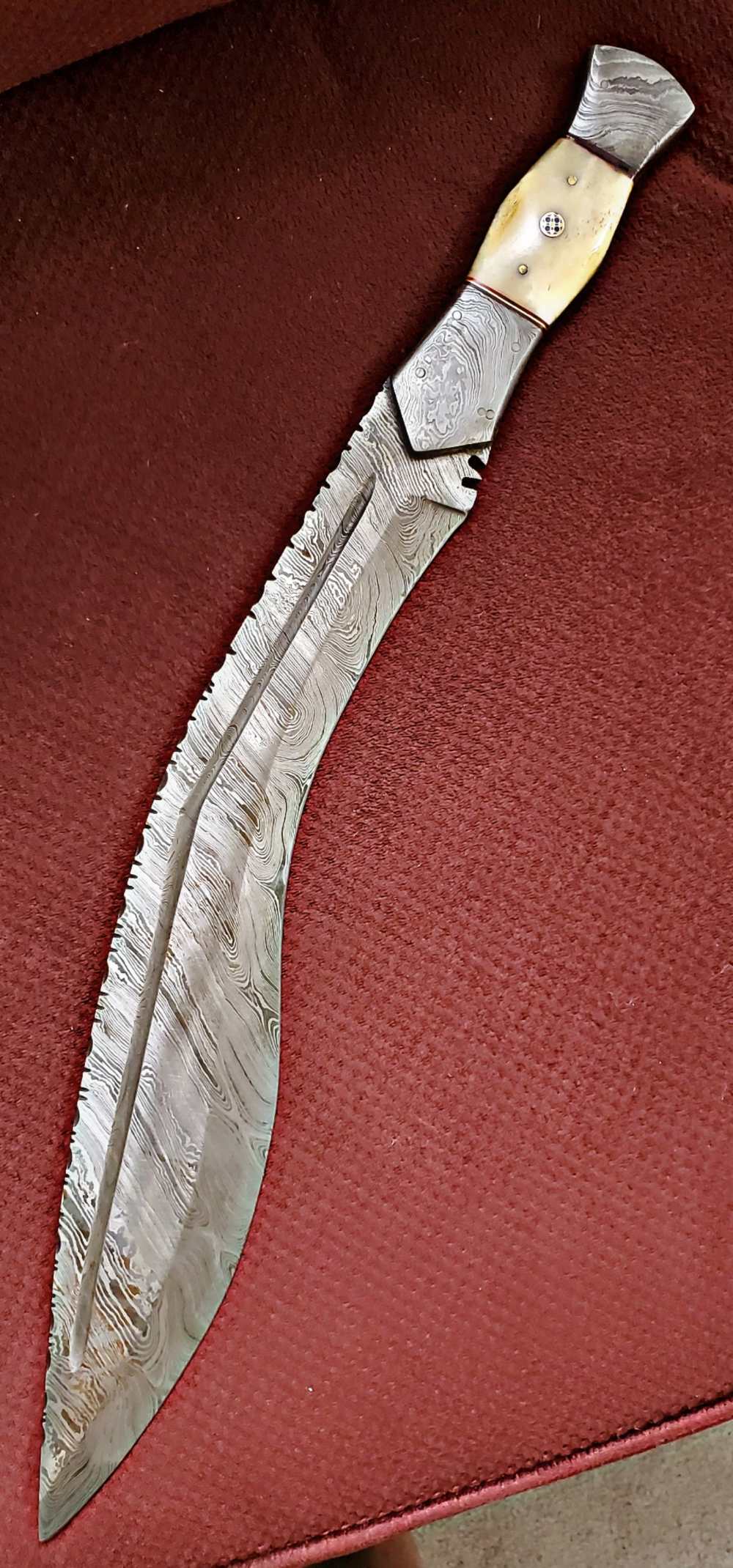 Damascus hand-made hand-forged Battle KUKRI knife -img-2