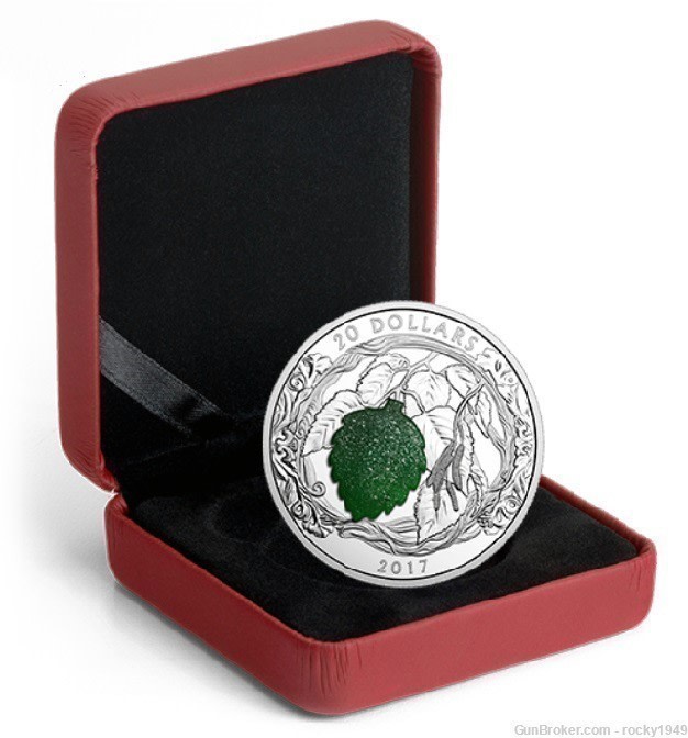 2017 - Canada $ 20.00 - BRILLIANT BIRCH LEAVES with DRUSY STONE-img-1