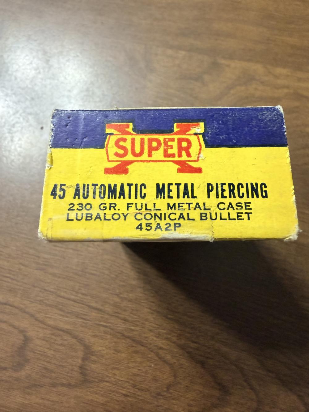 Vintage Western Super-X 45 Automatic Metal Piercing 230 Grain Ammo RARE! -img-3