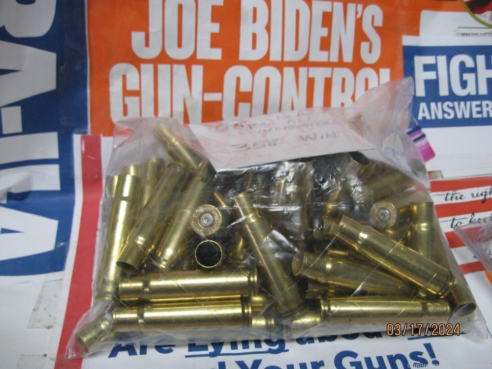 Scarce 358 WIN all Winchester W-W 26 pcs Once Fired Brass; have more too -img-0