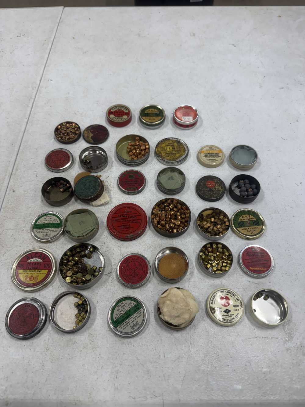 LOT OF 19 Percussion caps tins vintage and antique! WOW!-img-0