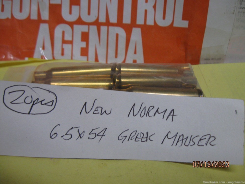 20 pcs 6.5x54 Mannlicher–Schönauer New NORMA Greek MS Mauser Brass more 2-img-0