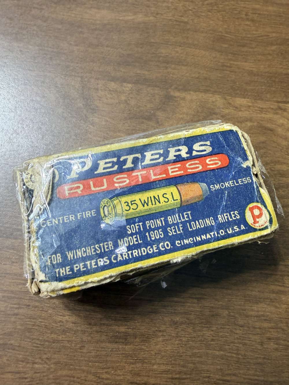Vintage box of Peters 35 Winchester SL Self Loading Cartridges-img-0