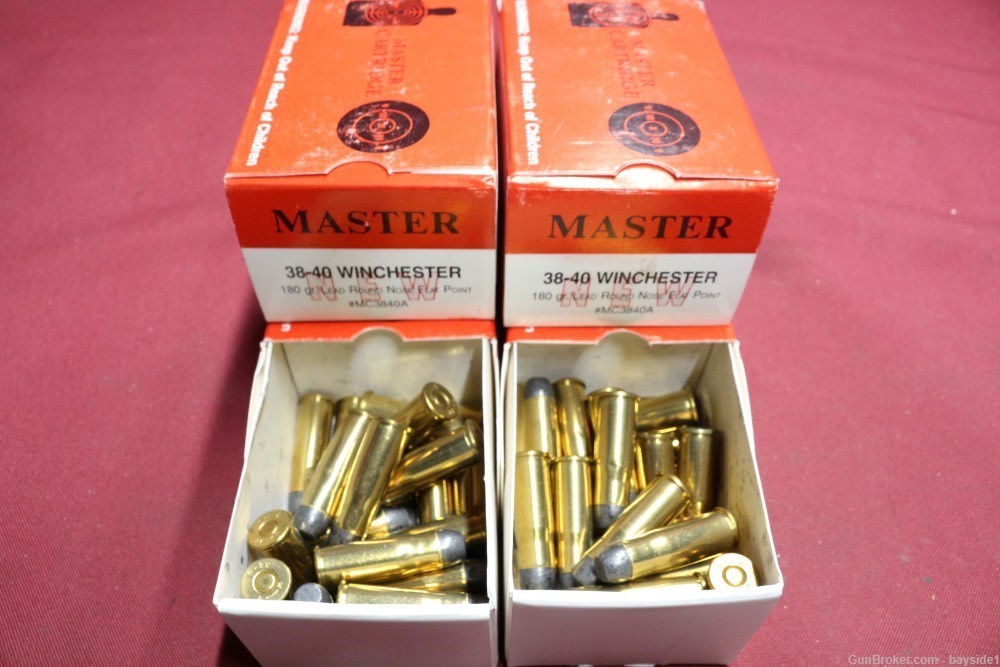 38-40 Winchester caliber 100 rounds of 180 Round Nose Flat Point ammo-img-1