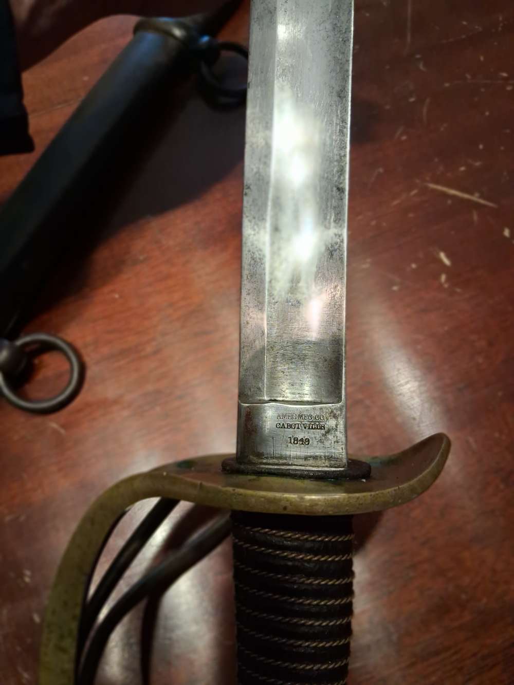 CIVIL WAR U.S. m1840 AMES CAVALRY SABER & SCABBARD DATED 1849 WRISTBREAKER-img-7