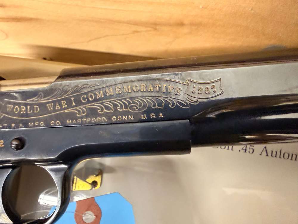 COLT 1911 .45ACP 5" WWI COMMEMORATIVE W/DISPLAY CASE-img-12