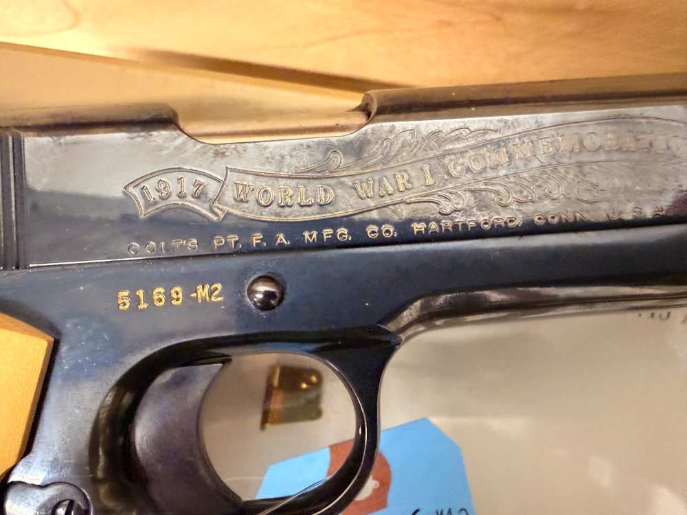 COLT 1911 .45ACP 5" WWI COMMEMORATIVE W/DISPLAY CASE-img-10