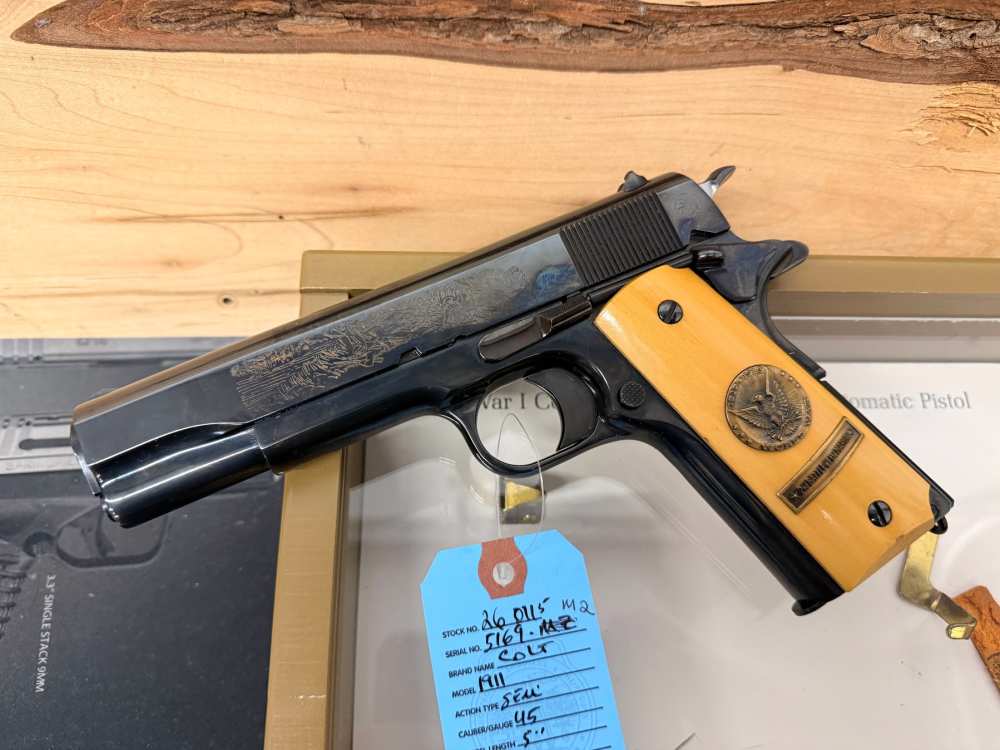 COLT 1911 .45ACP 5" WWI COMMEMORATIVE W/DISPLAY CASE-img-14