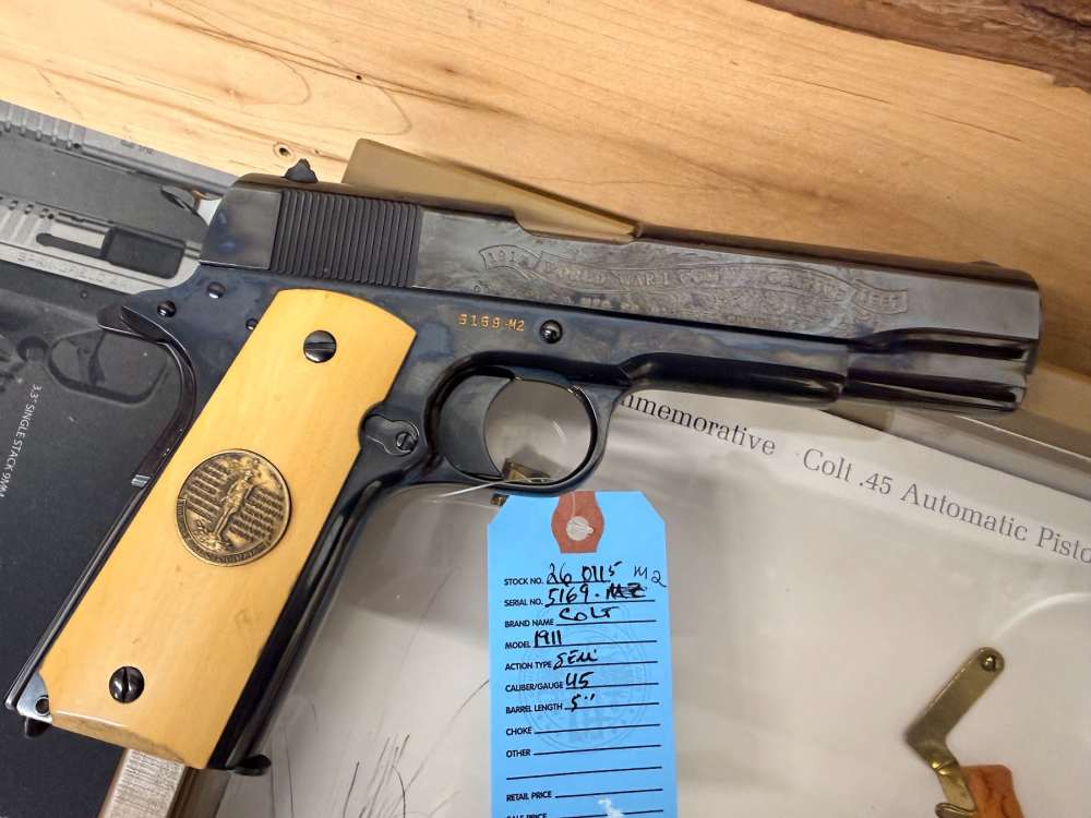 COLT 1911 .45ACP 5" WWI COMMEMORATIVE W/DISPLAY CASE-img-7