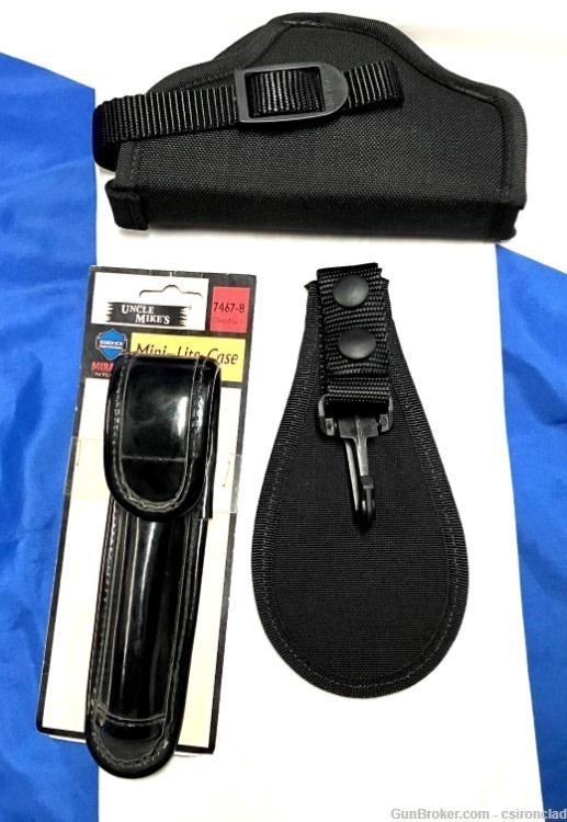Uncle Mike's Security gear, 3 items, holster, flash holder, key ring. olnew-img-4