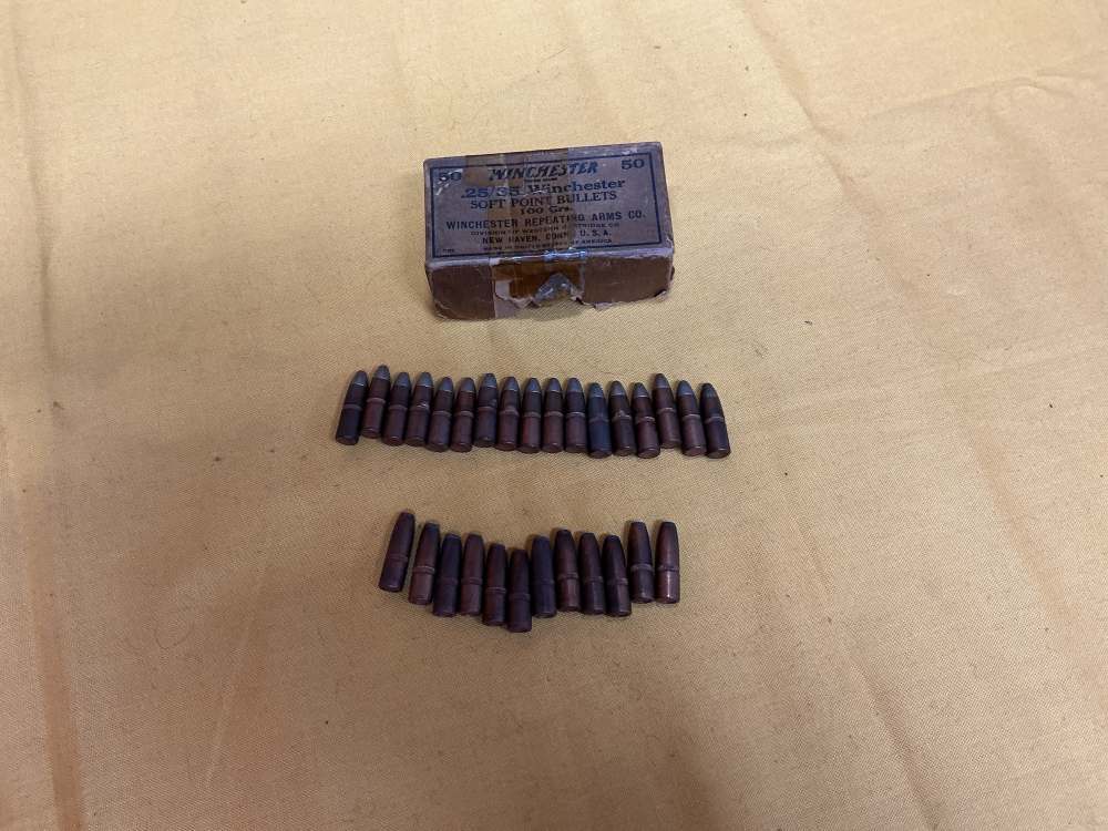 VINTAGE WINCHESTER 25//35 100 GR SOFT POINT BULLET TIPS-img-0