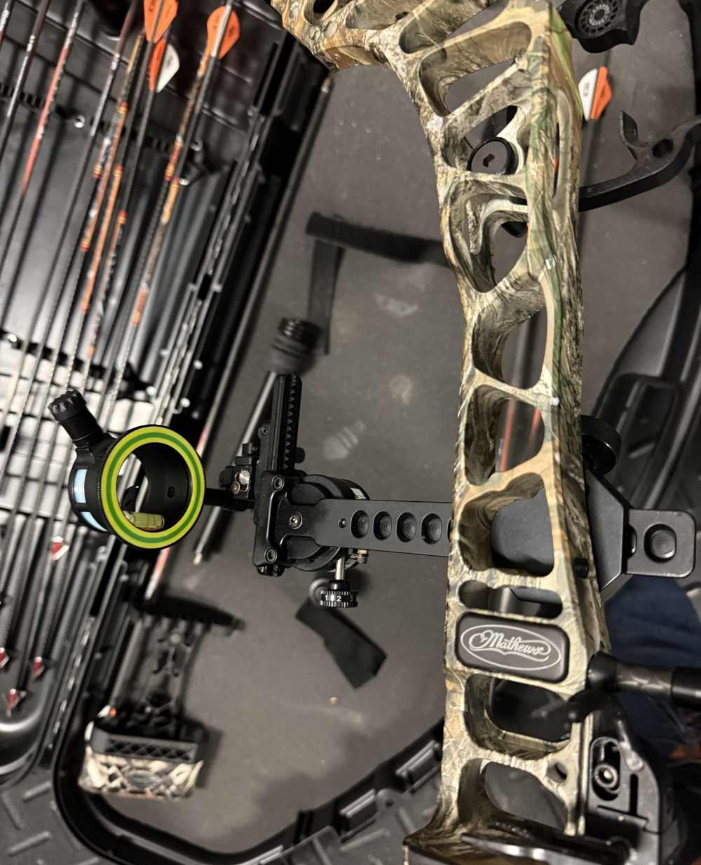 Mathews Vertix Compound Bow - Camo - With Case, Arrows & Accessories-img-3