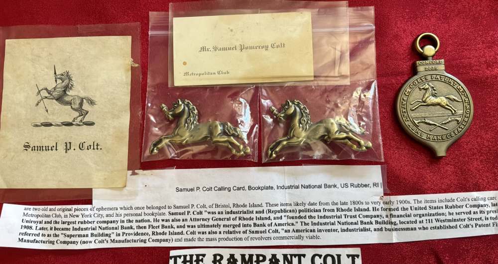 Samuel Pomroy Colt Calling Card Book Plate 2 Gold Pins 1 2025 CCA Medal-img-2