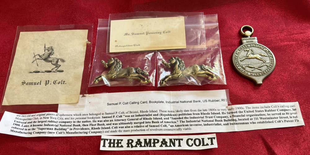 Samuel Pomroy Colt Calling Card Book Plate 2 Gold Pins 1 2025 CCA Medal-img-1