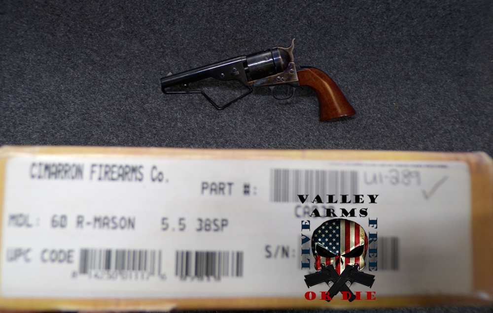 1871 CIMARRON REVOLVER, MODEL 60 R-MASON, 5.5" BARREL, 38 SPL, W/BOX-img-2