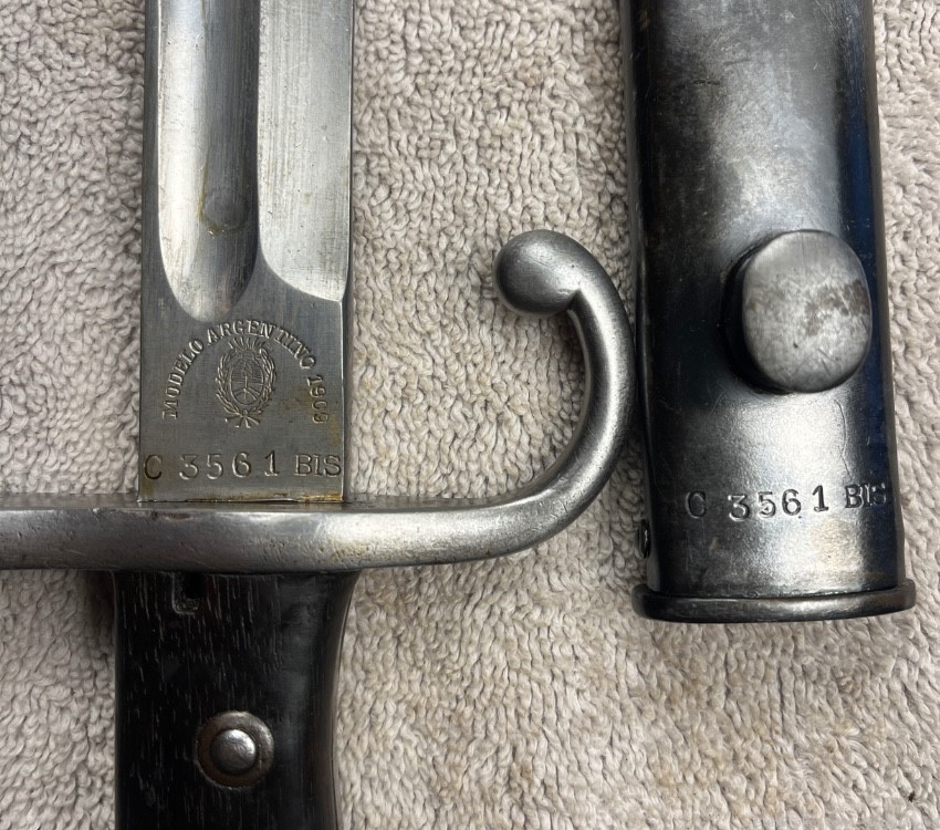 Argentine 1909 Mauser Bayonet Excellent matching Rare marking-img-4