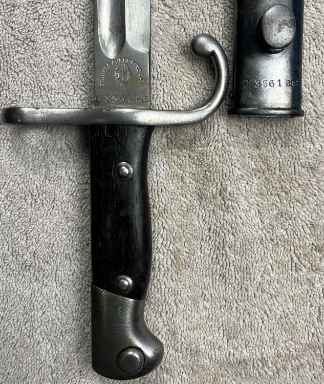 Argentine 1909 Mauser Bayonet Excellent matching Rare marking-img-2