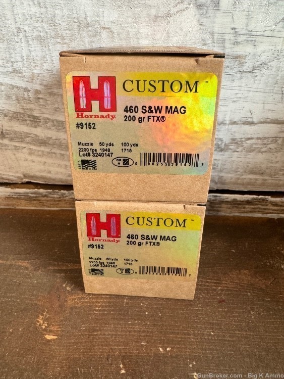 Hornady 460 S&W Mag 200 gr FTX Hollow Point 40 Rounds No CC Fees $15ship-img-0
