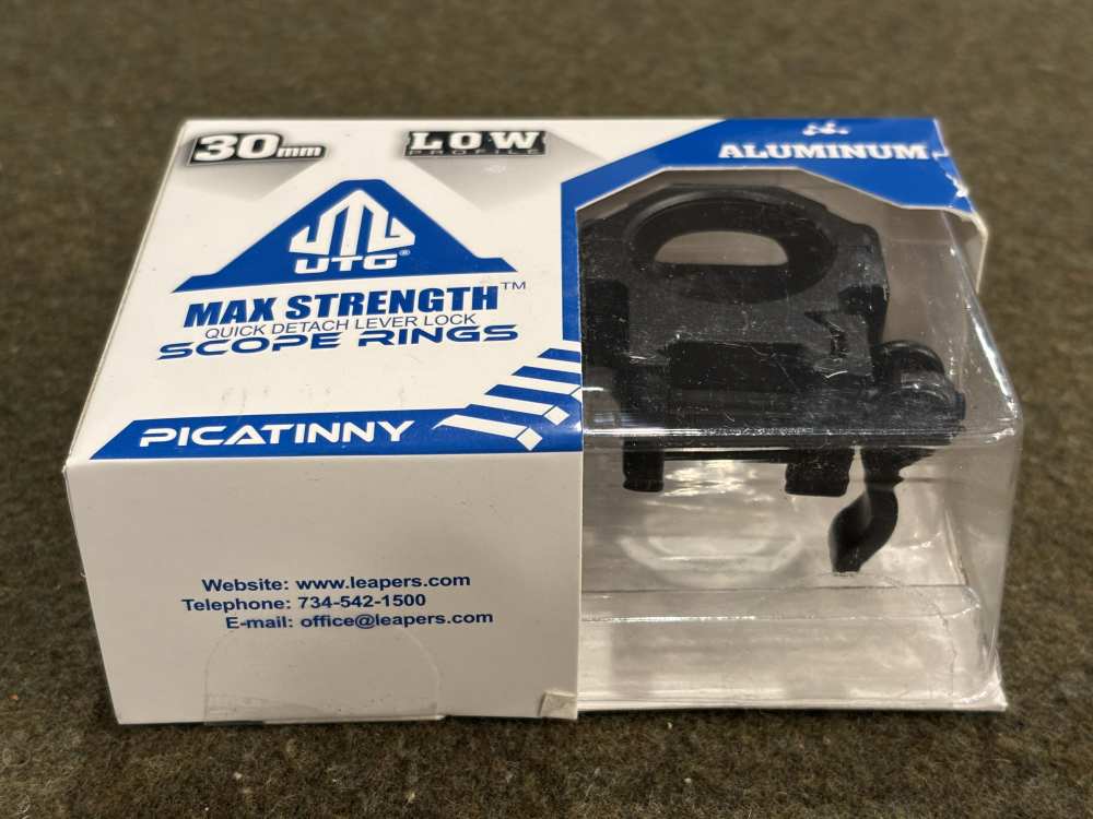 New Old Stock - UTG Max Strength QD Lever Lock 30mm Scope Rings - Excellent-img-3