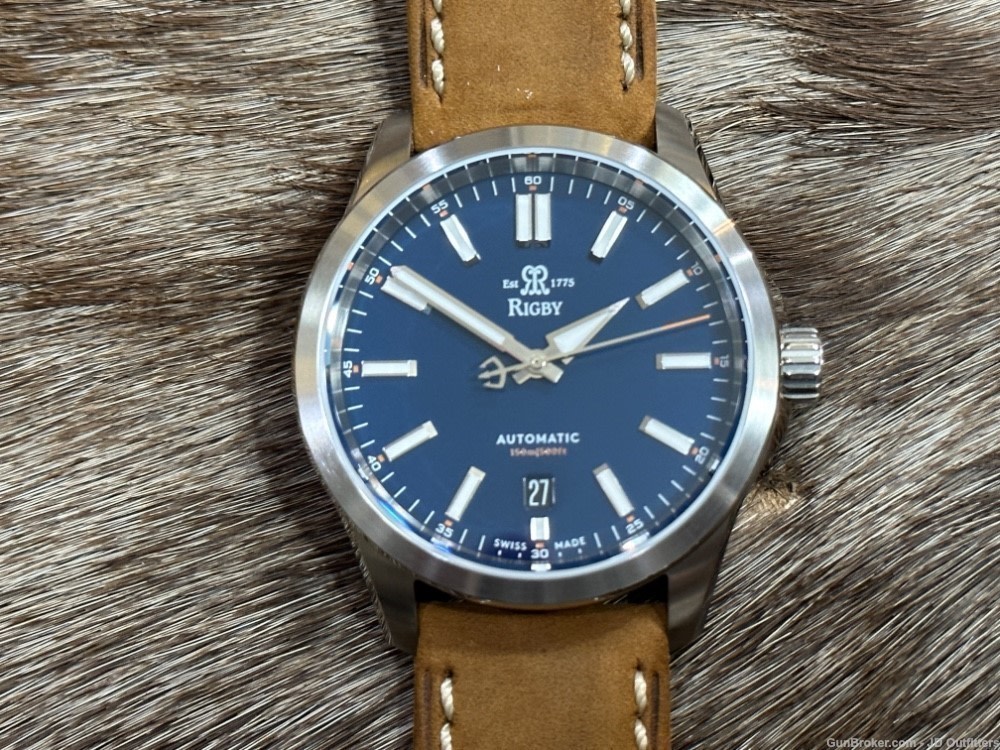 NEW JOHN RIGBY & CO ENGRAVED "RIGBY WATCH", SWISS, CHRISTOPHER WARD COLLAB-img-0