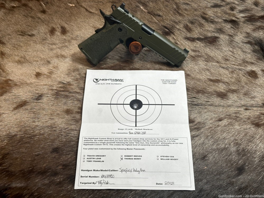 NEW NIGHTHAWK CUSTOM SHOP SPRINGFIELD GOV'T 1911 DS PRODIGY AOS 9MM-img-1