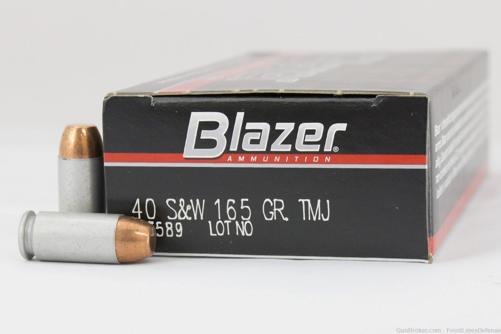 Blazer 40 S&W FMJ (50 rounds) (Brass Cased) ammo (165 grain) -img-1