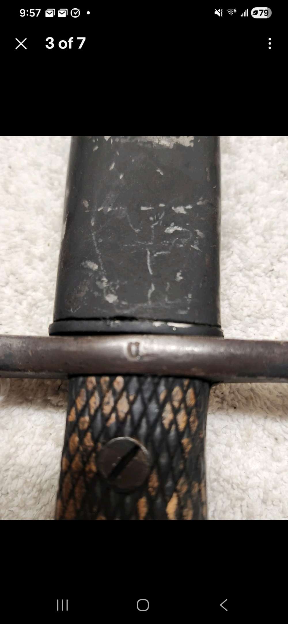 Spanish Model 1893 Mauser Bayonet with Toledo Marked Blade and Steel Scabba-img-2