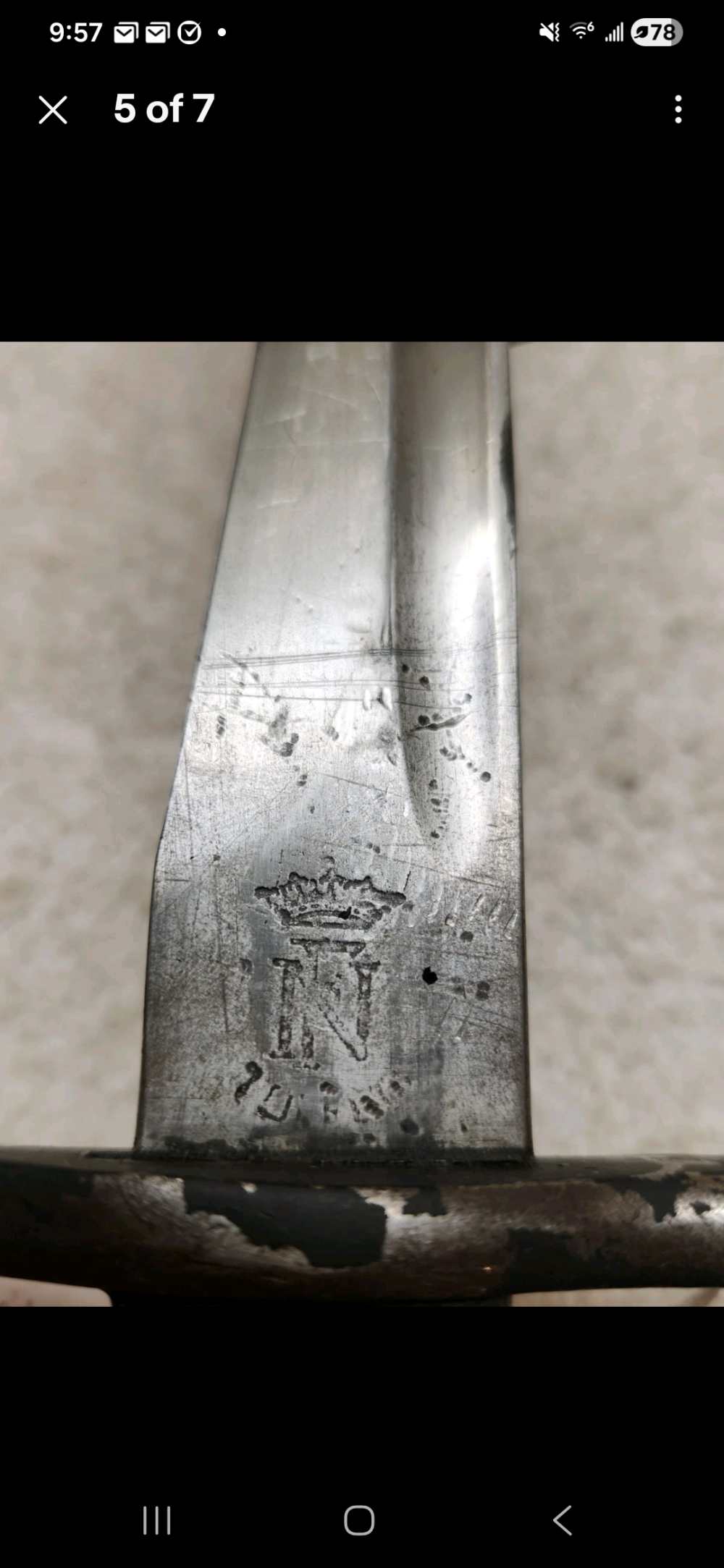 Spanish Model 1893 Mauser Bayonet with Toledo Marked Blade and Steel Scabba-img-4
