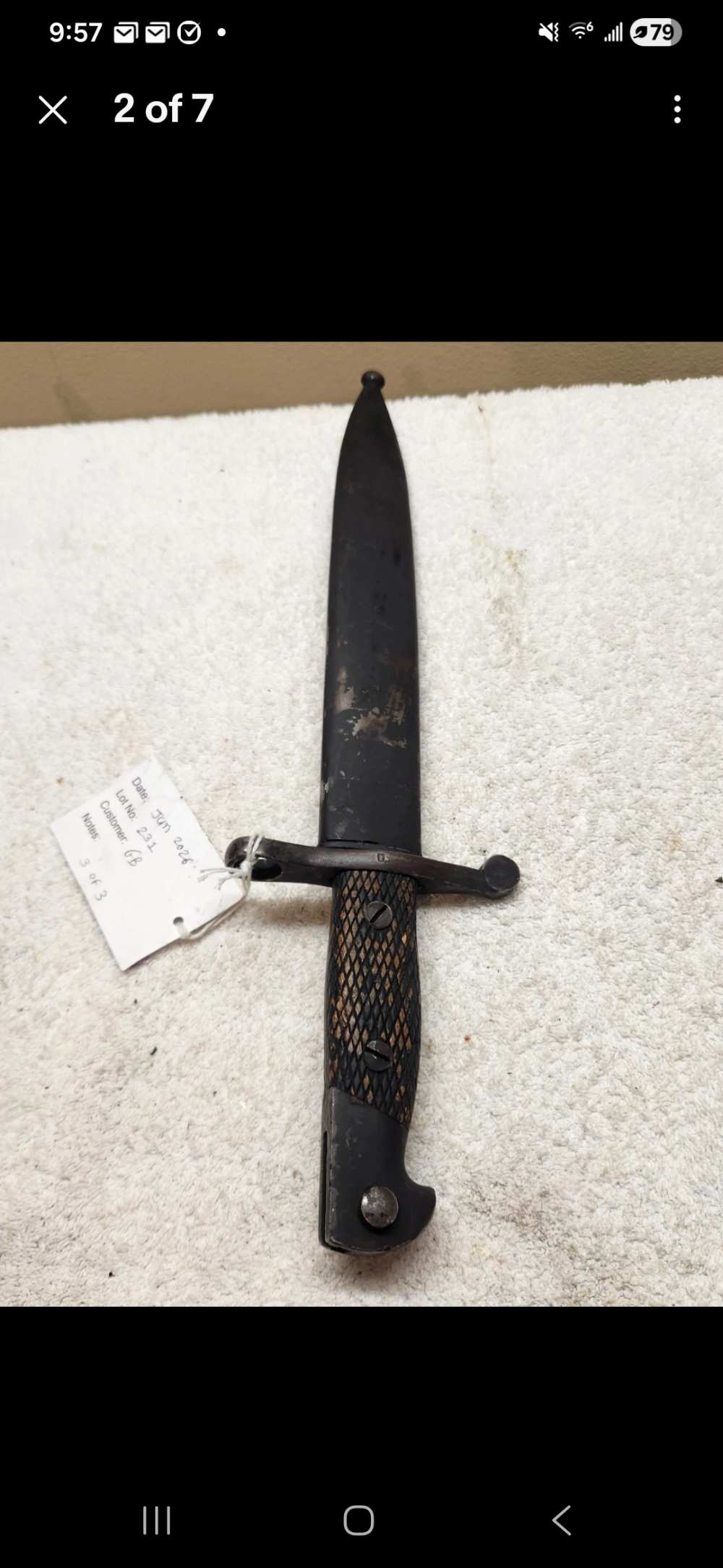 Spanish Model 1893 Mauser Bayonet with Toledo Marked Blade and Steel Scabba-img-1