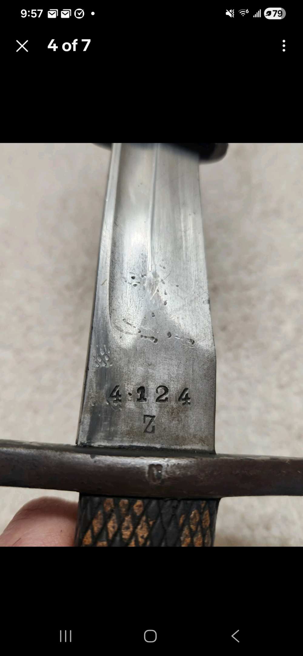 Spanish Model 1893 Mauser Bayonet with Toledo Marked Blade and Steel Scabba-img-3