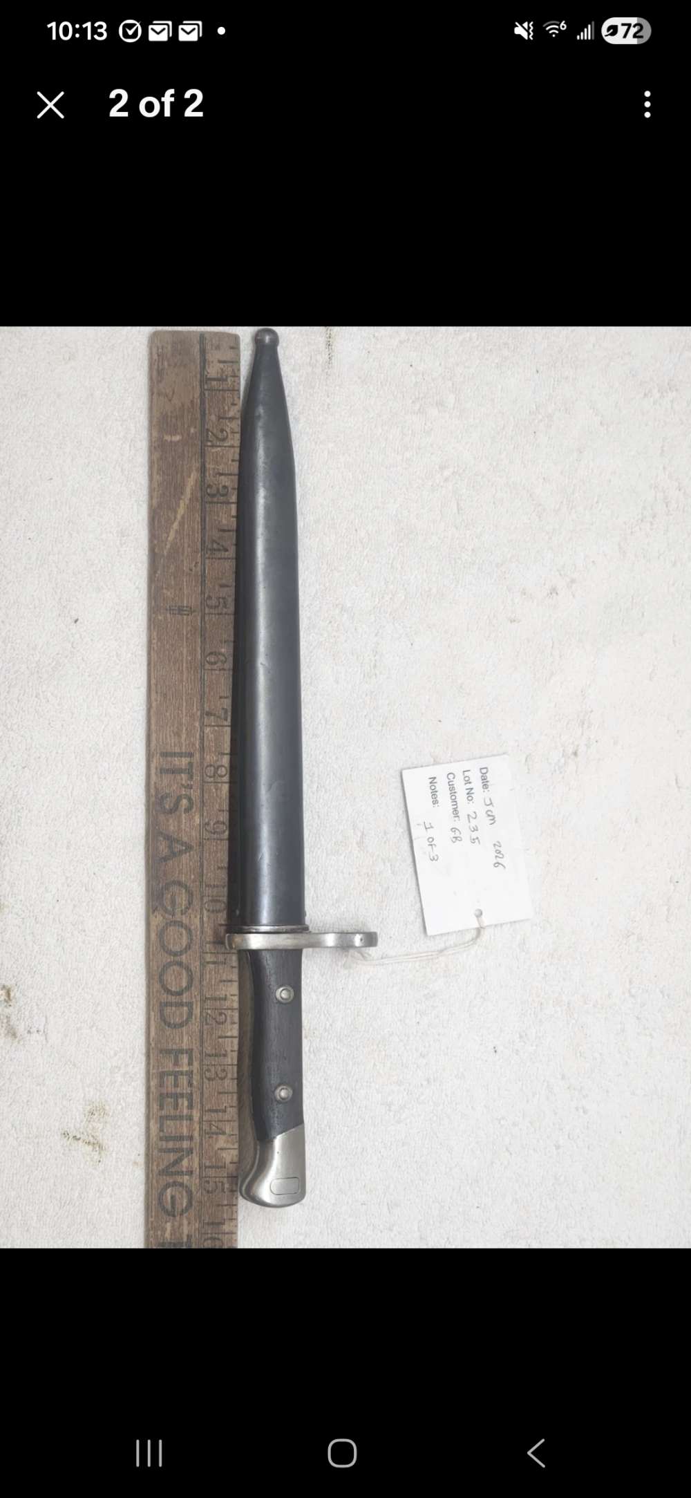 Imperial German WWI S98/05 Butcher Blade Bayonet WKC Solingen Matching Scab-img-2