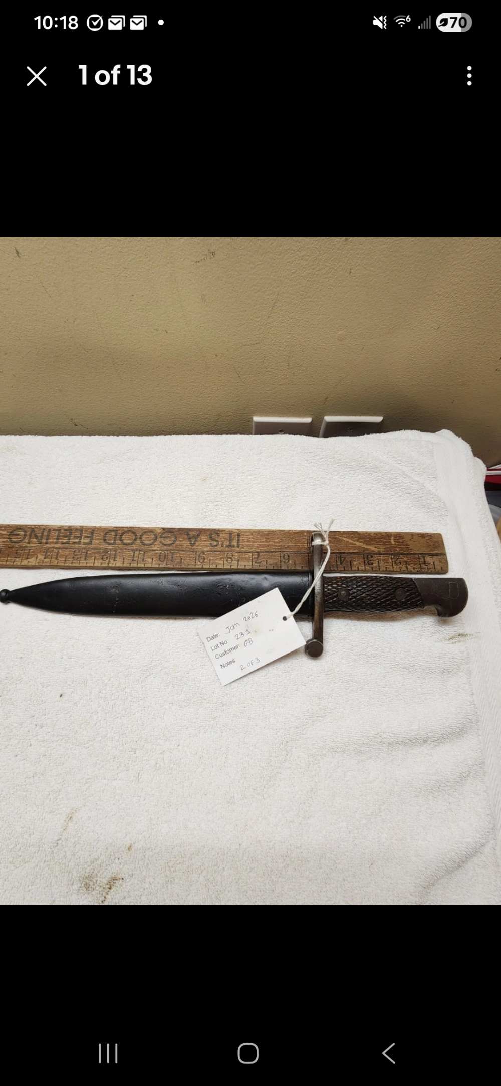 Spanish M1941 Bolo Bayonet FN Toledo Crown Crest M43 Mauser Original Scabba-img-0