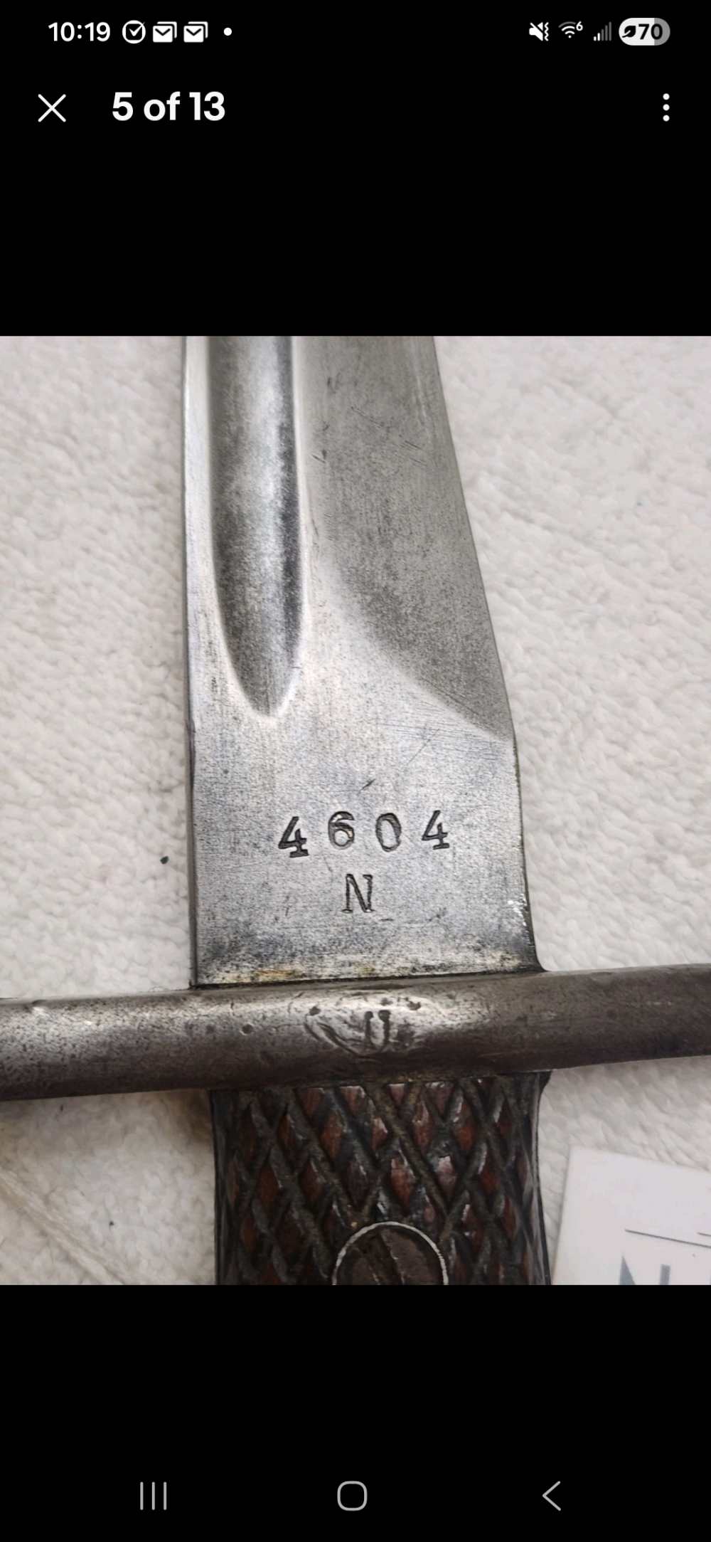 Spanish M1941 Bolo Bayonet FN Toledo Crown Crest M43 Mauser Original Scabba-img-4