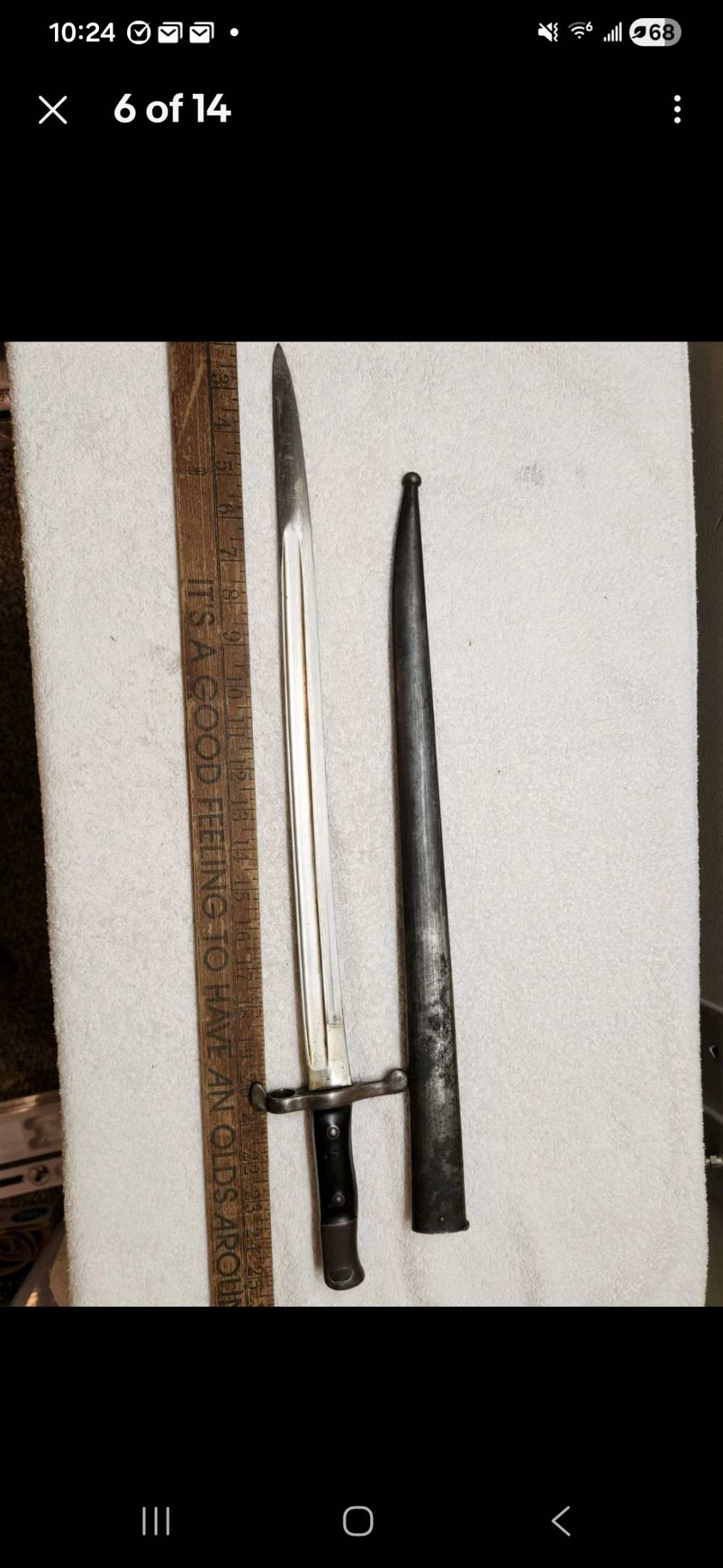 Chilean Mauser Model 1895 Long Bayonet & Original Scabbard WKC Solingen Kru-img-5