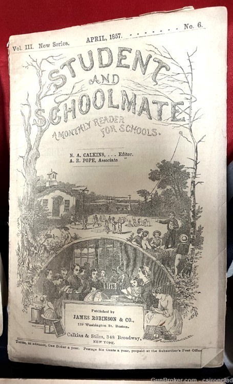 The Students and Schoolmate Monthly Reader 6 books from 1856-1857-img-3
