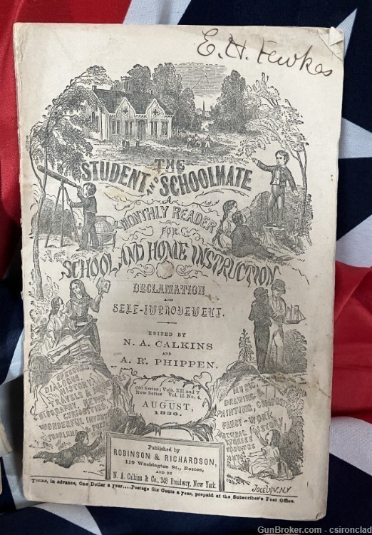 The Students and Schoolmate Monthly Reader 6 books from 1856-1857-img-2
