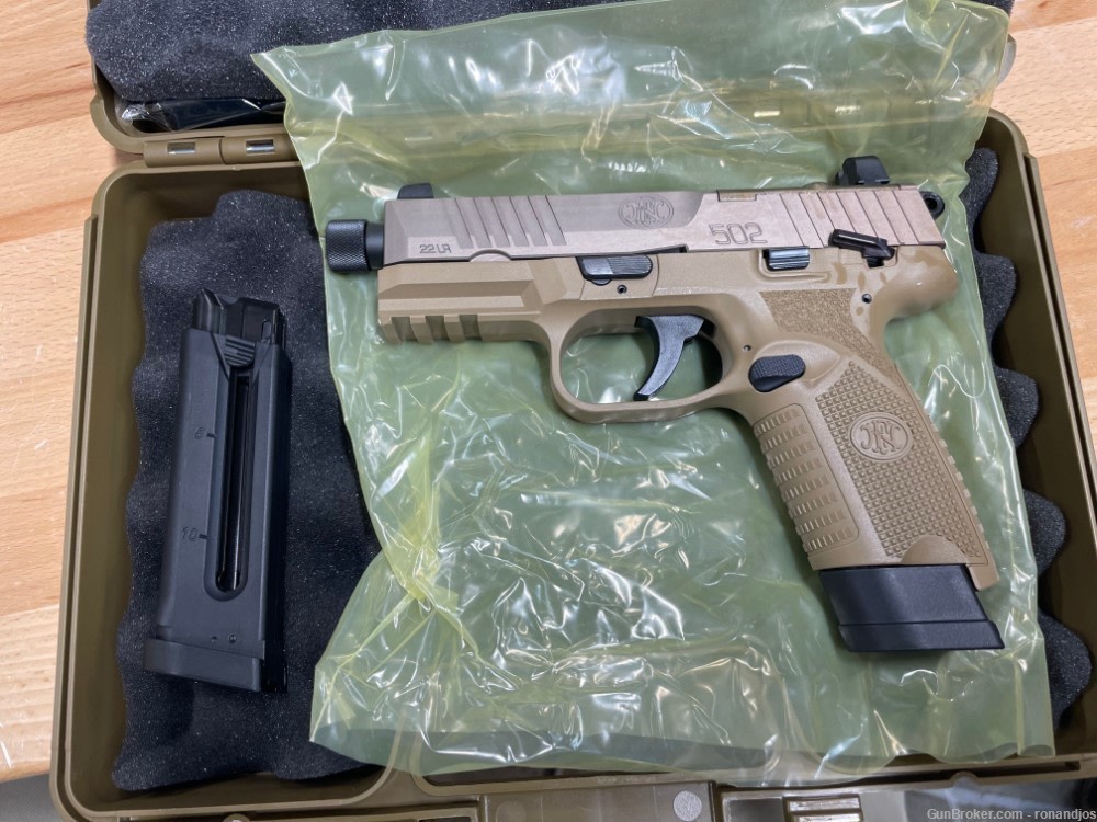 FN USA 502T 22LR PISTOL 1-10RD & 1-15RD Mags  66101006 -img-0