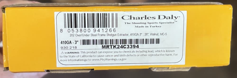 Charles Daly 202 Over/Under .410-Break Action-Walnut Stock-Bird Engravings-img-15