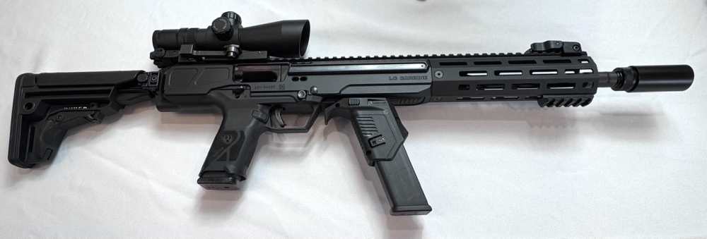 NEW PRICE!  Ruger LC Carbine, 45 ACP, Adj/Folding Stock, NcSTAR Scope-img-0